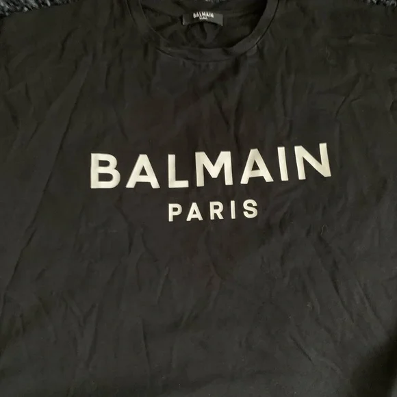 Balmain logo print crop T-shirt - Picture 2 of 6